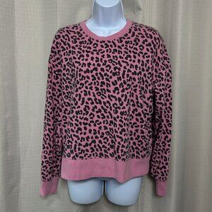 Rails Pullover Ramona Sweatshirt Women's Size Medium Pink Jaguar Animal Print